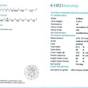 Diamant natural 0,19 ct., G, VS2, certificare HRD Antwerp
