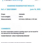 Diamant natural 0,20 ct., Fancy greenish yellow, HRD Antwerp