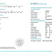 Diamant natural 0,21 ct., F, SI2, certificare HRD Antwerp