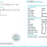 Diamant natural 0,14 ct., F, VS2, certificare HRD Antwerp