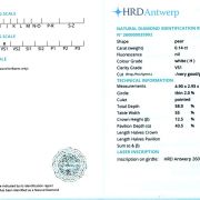 Diamant natural 0,14 ct., H, VS1, certificare HRD Antwerp