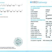 Diamant natural 0,15 ct., D, SI1, certificare HRD Antwerp