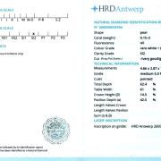 Diamant natural 0,15 ct., F, SI2, certificare HRD Antwerp
