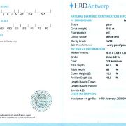 Diamant natural 0,15 ct., H, VVS2, certificare HRD Antwerp