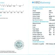 Diamant natural 0,16 ct., H, VVS2, certificare HRD Antwerp