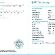 Diamant natural 0,17 ct., H, VVS2, certificare HRD Antwerp
