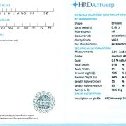 Diamant natural 0,18 ct., D, VVS1, certificare HRD Antwerp