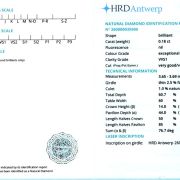 Diamant natural 0,18 ct., D, VVS1, certificare HRD Antwerp
