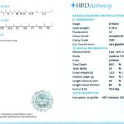 Diamant natural 0,18 ct., D, VVS1, certificare HRD Antwerp