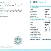 Diamant natural 0,18 ct., H, VS1, certificare HRD Antwerp