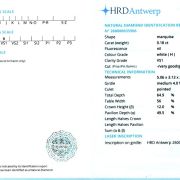Diamant natural 0,18 ct., H, VS1, certificare HRD Antwerp