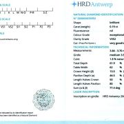 Diamant natural 0,19 ct., D, VVS2, certificare HRD Antwerp