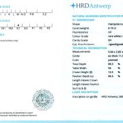 Diamant natural 0,19 ct., G, SI1, certificare HRD Antwerp