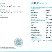 Diamant natural 0,19 ct., G, VVS2, certificare HRD Antwerp
