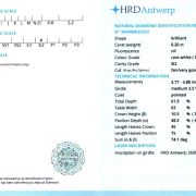 Diamant natural 0,20 ct., G, SI2, certificare HRD Antwerp