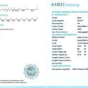 Diamant natural 0,20 ct., G, VVS1, certificare HRD Antwerp