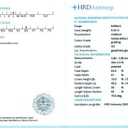 Diamant natural 0,22 ct., L, SI2, certificare HRD Antwerp