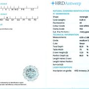Diamant natural 0,28 ct., F, VS2, certificare HRD Antwerp