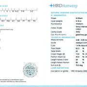 Diamant 0,16 ct., Natural Fancy intense yellow, VVS2, certificare HRD Antwerp