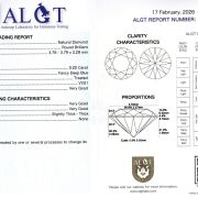 Diamant natural 0,20 ct., Fancy Deep Blue, VVS1, certificare ALGT Antwerp