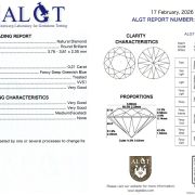 Diamant natural 0,21 ct., Fancy Deep Greenish Blue, VVS1, certificare ALGT Antwerp