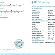 Diamant natural 0,31 ct., N-O(very light yellow), SI2, certificare HRD Antwerp