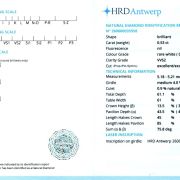 Diamant natural 0,53 ct., G, VVS2, certificare HRD Antwerp
