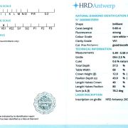 Diamant natural 0,60 ct., F, VS1, certificare HRD Antwerp