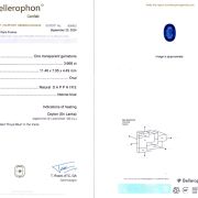 Safir natural 3,668 ct., Ceylon(Sri Lanka), Royal Blue, certificare Bellerophon Gemlab S.A.S.