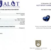 Safir natural 1,31 ct., Madagascar, neincalzit, ALGT Antwerp