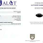 Safir natural 2,73 ct., Magmatic, Australia, neincalzit, ALGT Antwerp