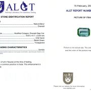 Smarald natural 0,52 ct., Zambia, certificare ALGT Antwerp