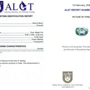 Smarald natural 0,58 ct., Zambia, certificare ALGT Antwerp