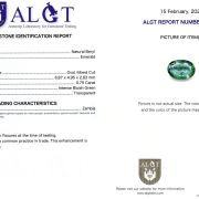 Smarald natural 0,75 ct., Zambia, certificare ALGT Antwerp.