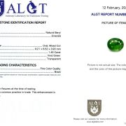Smarald natural 1,45 ct., Brazilia, Fine Color Quality, ALGT Antwerp