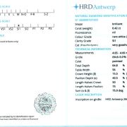 Diamant natural 0,42 ct., G, SI1, certificare HRD Antwerp