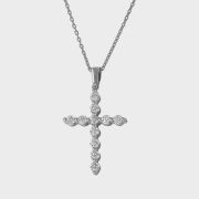 Pandantiv cruce din aur alb 18k, 2,24 grame