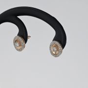 Cercei din aur roz 14k cu diamante, 2,10 grame