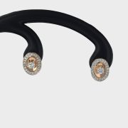 Cercei din aur roz 14k cu diamante, 2,10 grame