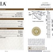 Diamant natural 0,59 ct., G, VS1, certificare GIA
