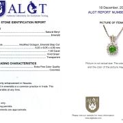 Pandantiv din aur alb 18k, cu smarald Columbia si diamante