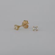 Cercei din aur galben 18k cu briliante