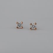 Cercei din aur roz 18k cu diamante