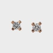 Cercei din aur roz 18k cu diamante