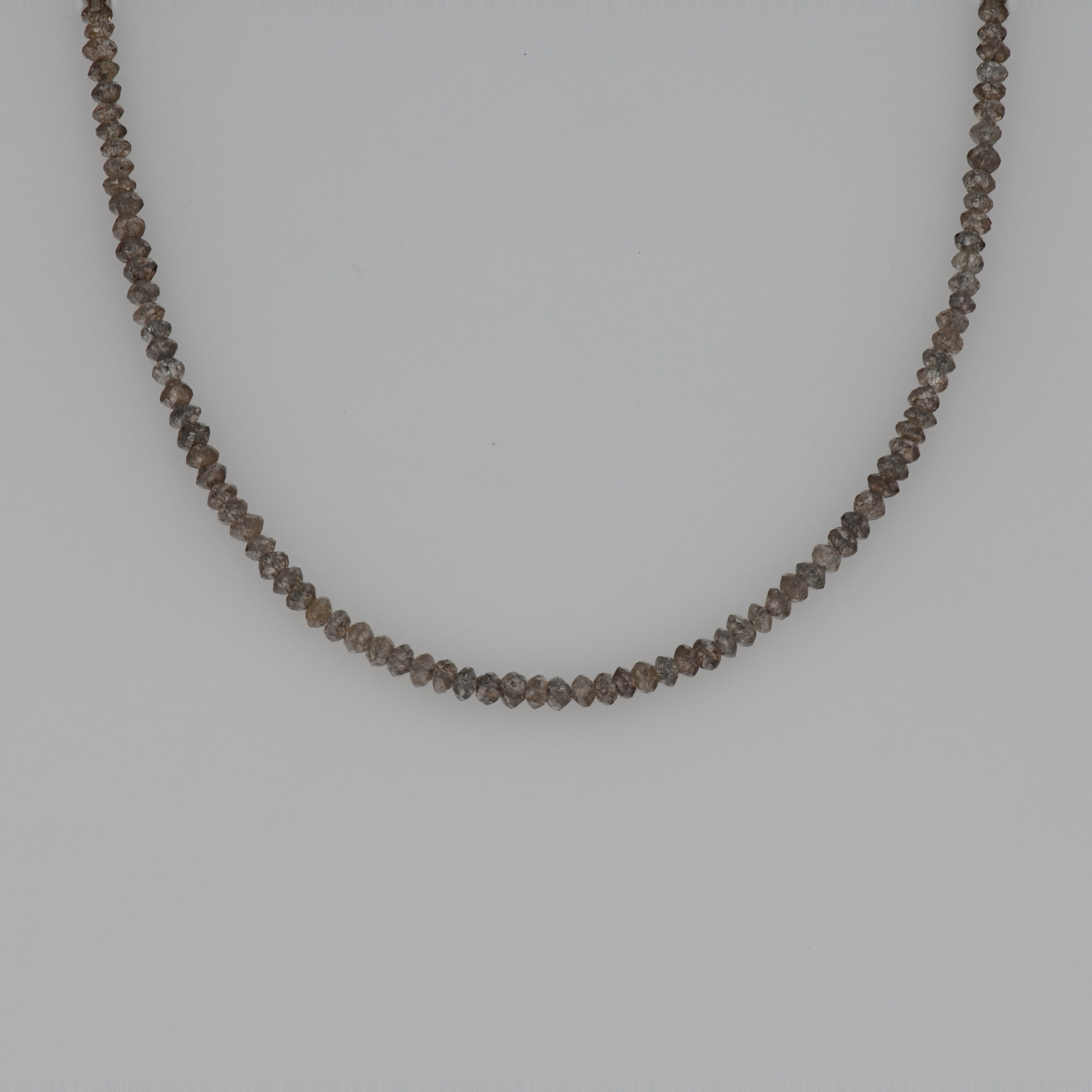 Colier 4,48 grame din diamante light brown(brute), inchizatoare metalica