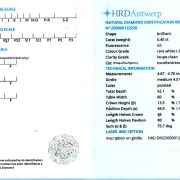 Diamant natural 0,40 ct., G, LC, certificare HRD Antwerp