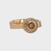 Inel din aur roz 18k cu diamante orange si brown